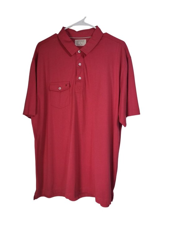 Linksoul Other - LINKSOUL Men's XL Red Golf Polo Shirt Athleisure Business Casual Pocket